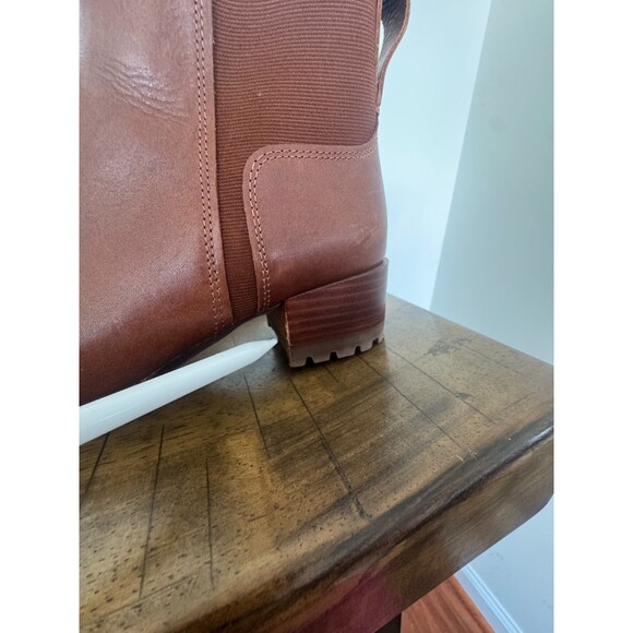 Madewell Womens Rosie Boots Size 8.5 Cognac Tan Leather Block Heel Ankle Booties - Picture 9 of 13